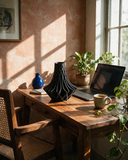 Radial Flare Vase – on a work desk in morning sun