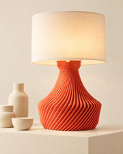 Radial Pleat Table Lamp – styled in use