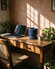 Reed Rib Planter – on a work desk in morning sun
