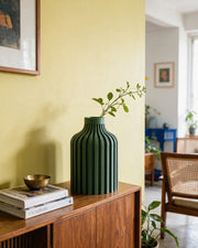 Rib Bottle Vase – styled on a console