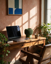 Rib Bowl Planter – on a work desk in morning sun