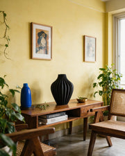 Rib Bulb Vase – styled on a console