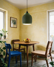 Rib Capsule Pendant Light – styled on a console