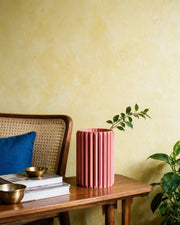 Rib Column Vase – styled on a console