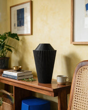 Rib Cone Vase – styled on a console