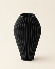 Rib Urn Vase – three-quarter studio view