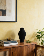 Rib Urn Vase – styled on a console