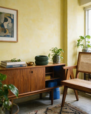 Ribbed Basin Planter – styled on a console