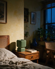 Ribbed Crate Planter – at night on a bedside table