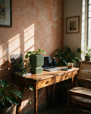 Ribbed Crate Planter – on a work desk in morning sun