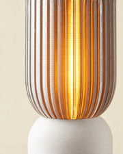 Ribbed Cylinder Table Lamp – close-up of the printed texture