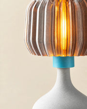 Ribbed Globe Table Lamp – close-up of the printed texture