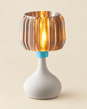 Ribbed Globe Table Lamp – three-quarter studio view