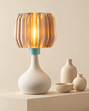 Ribbed Globe Table Lamp – styled in use