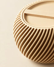 Ribbed Lidded Jar – close-up of the printed texture