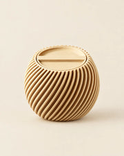 Ribbed Lidded Jar – front view