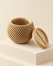 Ribbed Lidded Jar – styled in use