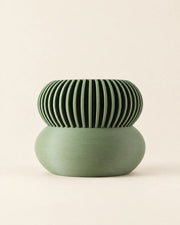 Ribbed Pedestal Planter – front view