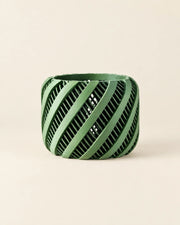 Ribbon Stripe Orchid Planter – front view
