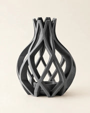 Ribbon Swirl Vase – three-quarter studio view
