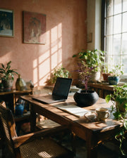 Ripple Bowl Planter – on a work desk in morning sun