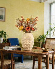 Scale Oval Vase – styled on a console