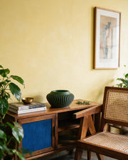 Slat Bowl Planter – styled on a console