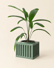 Slat Box Planter – three-quarter studio view