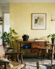 Slat Pedestal Display Stand – styled on a console