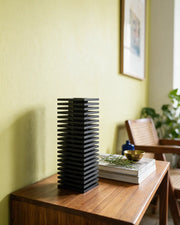 Slat Tower Vase – styled on a console