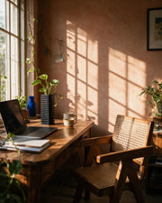 Slat Tower Vase – on a work desk in morning sun