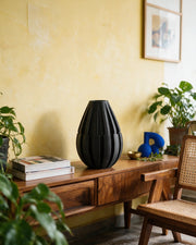 Slim Rib Vase – styled on a console