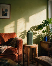 Slot Column Vase – on a side table at golden hour