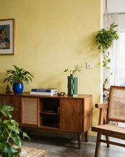 Slot Column Vase – styled on a console