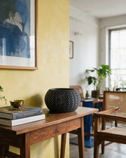 Slot Drum Orchid Planter – styled on a console