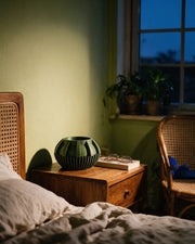 Slot Fin Planter – at night on a bedside table