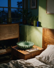 Spiral Blade Bowl – at night on a bedside table