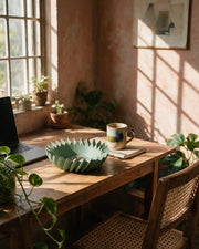 Spiral Blade Bowl – on a work desk in morning sun