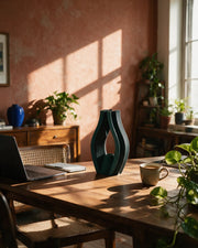 Split Fin Vase – on a work desk in morning sun