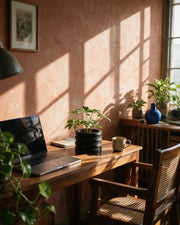 Stacked Rib Planter – on a work desk in morning sun