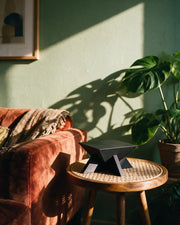 Star Base Display Stand – on a side table at golden hour