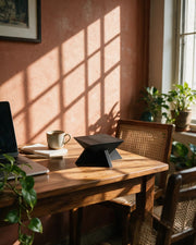 Star Base Display Stand – on a work desk in morning sun
