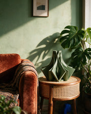 Star Fold Vase – on a side table at golden hour