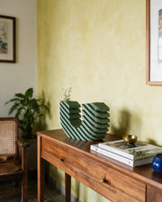 Step Wave Vase – styled on a console