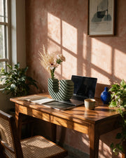Step Wave Vase – on a work desk in morning sun