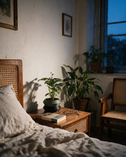 Stepped Rim Planter – at night on a bedside table