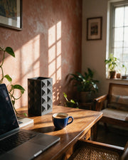 Stud Slab Vase – on a work desk in morning sun