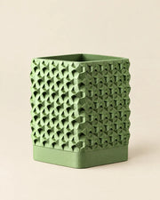 Studded Square Planter – three-quarter studio view