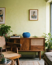 Sunburst Bowl Planter – styled on a console
