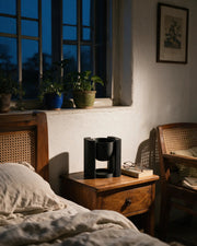 Suspended Frame Planter – at night on a bedside table